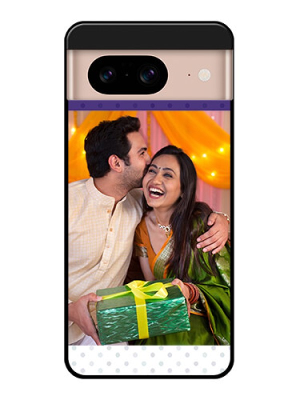 Custom Google Pixel 8 5G Custom Glass Phone Case - Violet Colored Pattern Design