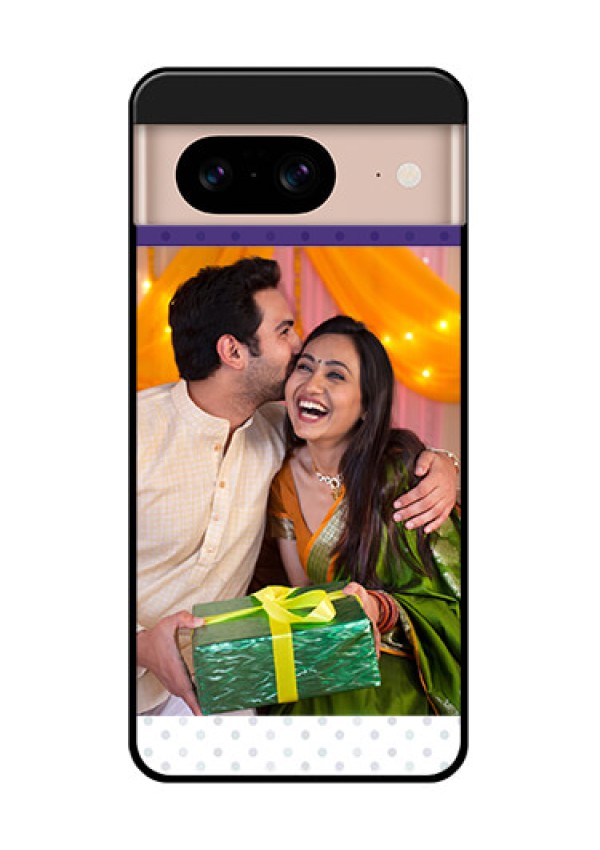 Google Pixel 8 5G Custom Glass Phone Case - Violet Colored Pattern Design