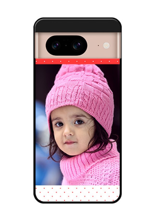 Google Pixel 8 5G Custom Glass Phone Case - Red Pattern Design