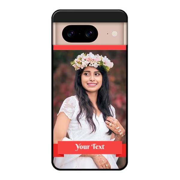 Google Pixel 8 5G Custom Glass Phone Case - Simple Red Color Design