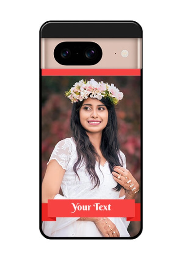 Google Pixel 8 5G Custom Glass Phone Case - Simple Red Color Design