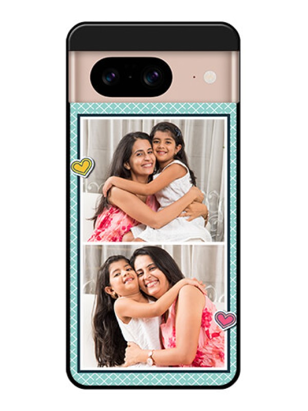 Custom Google Pixel 8 5G Custom Glass Phone Case - 2 Image Holder With Pattern Design