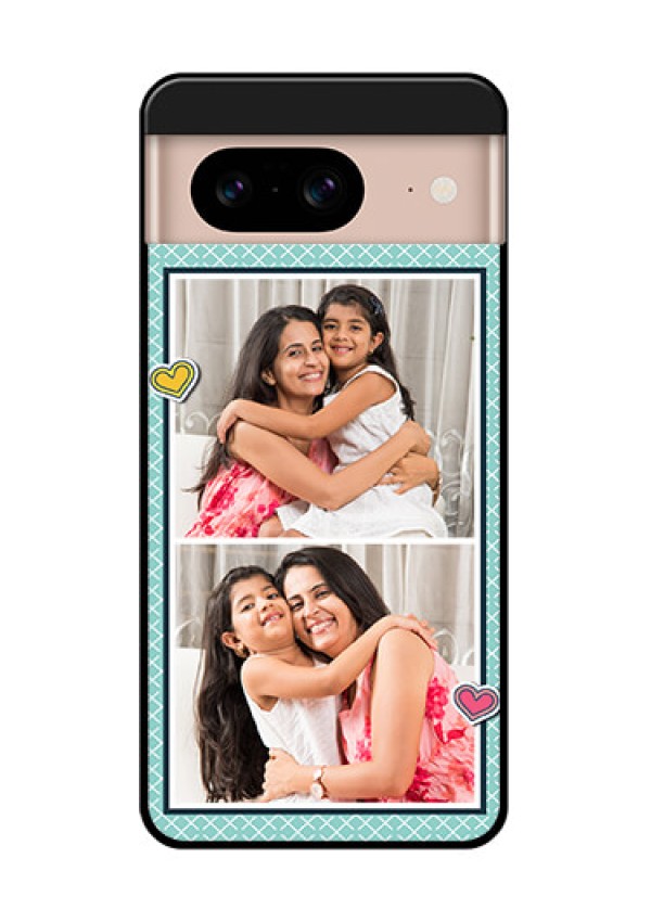 Google Pixel 8 5G Custom Glass Phone Case - 2 Image Holder With Pattern Design