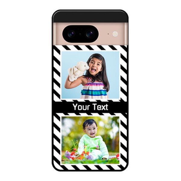 Google Pixel 8 5G Custom Glass Phone Case - Black And White Stripes Design