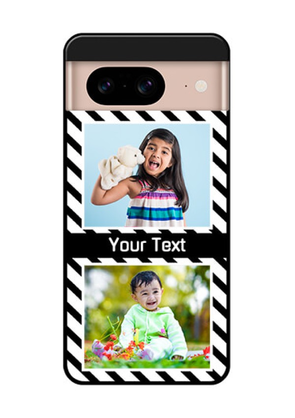 Google Pixel 8 5G Custom Glass Phone Case - Black And White Stripes Design