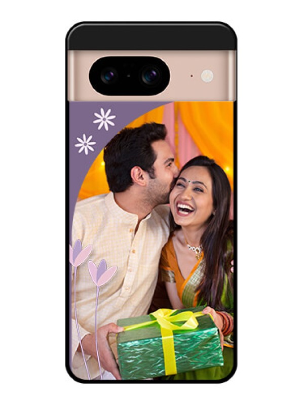 Custom Google Pixel 8 5G Custom Glass Phone Case - Lavender Flowers Design