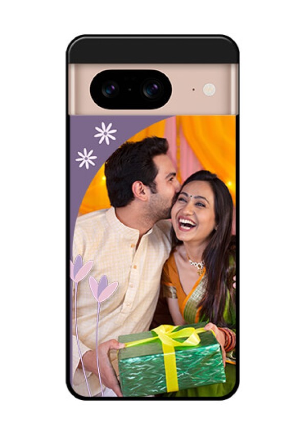 Google Pixel 8 5G Custom Glass Phone Case - Lavender Flowers Design