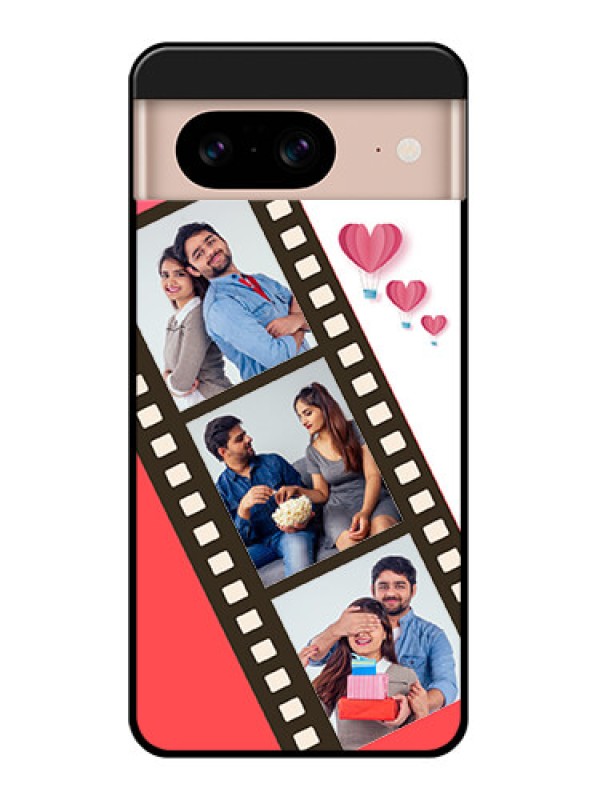 Custom Google Pixel 8 5G Custom Glass Phone Case - 3 Image Holder With Film Reel
