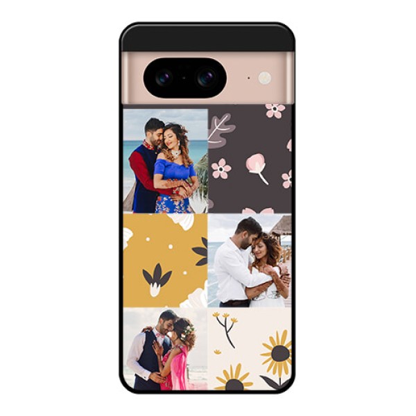 Google Pixel 8 5G Custom Glass Phone Case - 3 Images With Floral Design