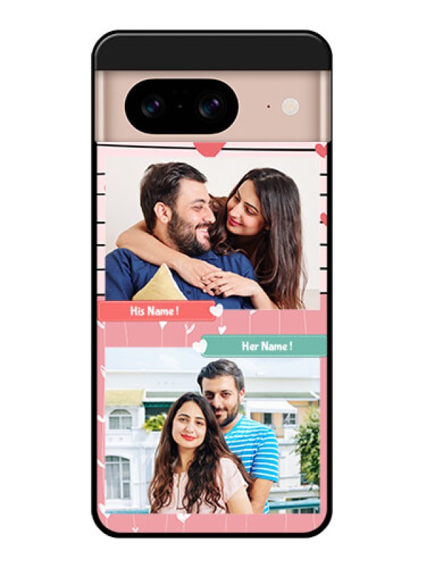 Custom Google Pixel 8 5G Custom Glass Phone Case - Photo With Heart Design