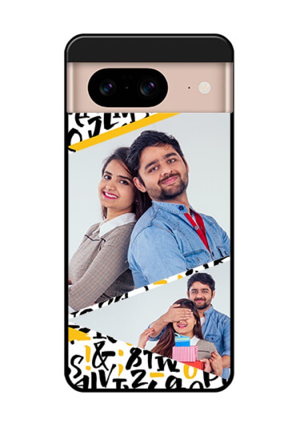 Google Pixel 8 5G Custom Glass Phone Case - Letters Pattern Design