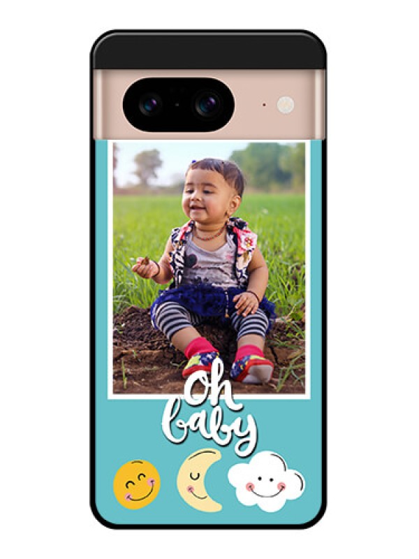 Custom Google Pixel 8 5G Custom Glass Phone Case - Smiley Kids Stars Design