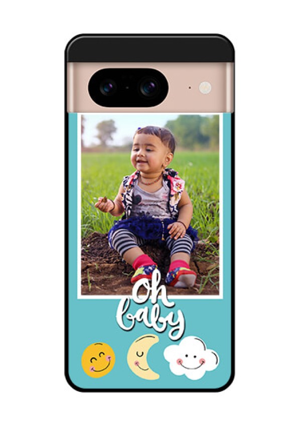 Google Pixel 8 5G Custom Glass Phone Case - Smiley Kids Stars Design