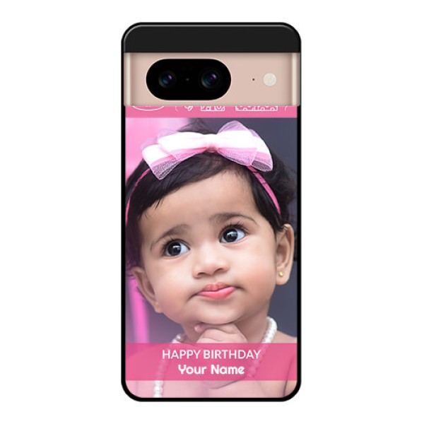 Google Pixel 8 5G Custom Glass Phone Case - With Birthday Line Art Design