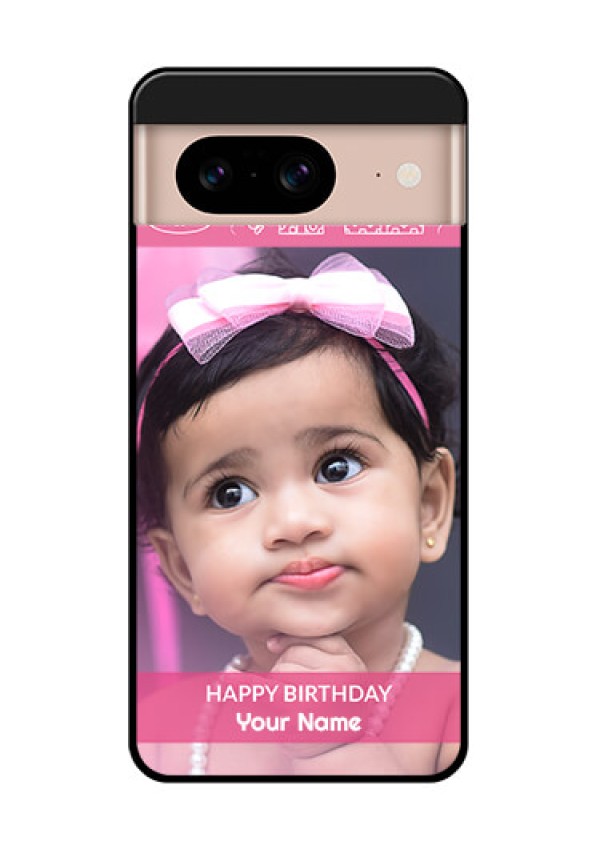 Google Pixel 8 5G Custom Glass Phone Case - With Birthday Line Art Design