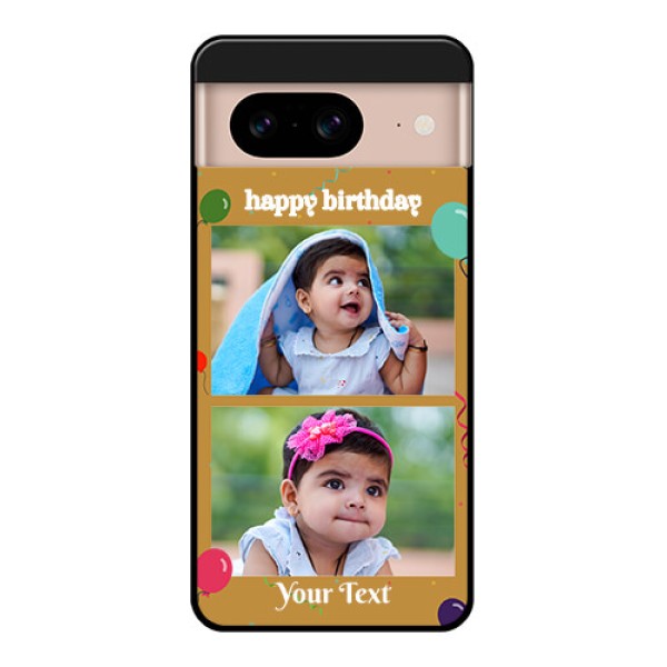 Google Pixel 8 5G Custom Glass Phone Case - Image Holder With Birthday Celebrations Design