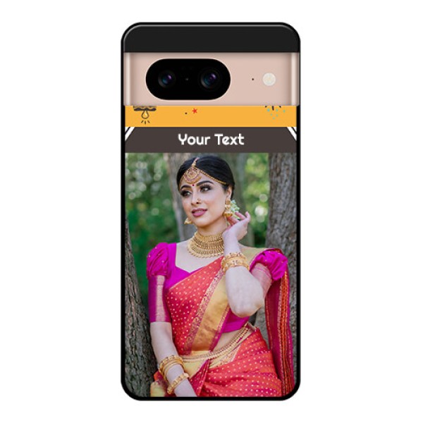 Google Pixel 8 5G Custom Glass Phone Case - With Family Picture And Icons