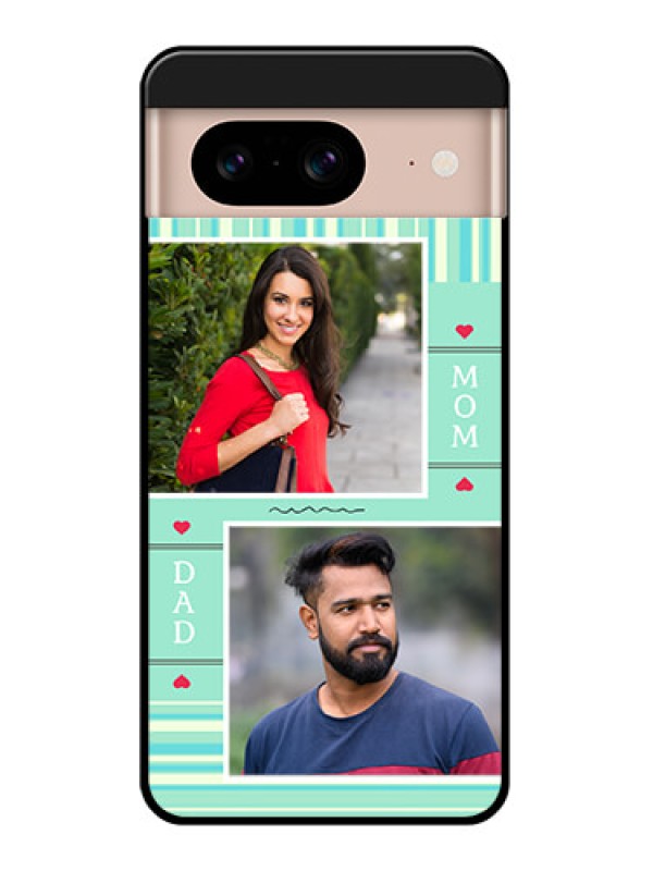 Custom Google Pixel 8 5G Custom Glass Phone Case - Mom and Dad Pic Design
