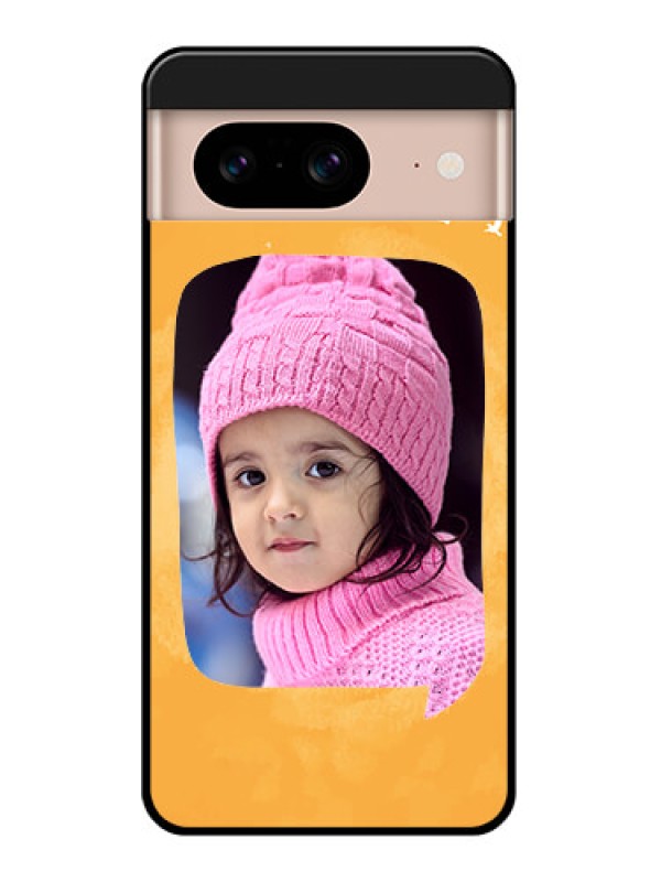 Custom Google Pixel 8 5G Custom Glass Phone Case - Water Color Design With Bird Icons