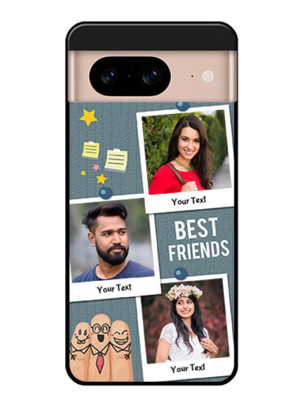 Custom Google Pixel 8 5G Custom Glass Phone Case - Sticky Frames And Friendship Design