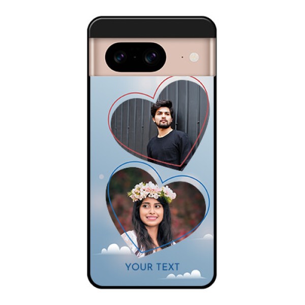 Google Pixel 8 5G Custom Glass Phone Case - Blue Color Couple Design