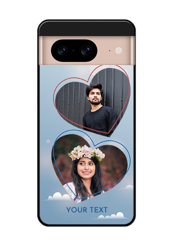 Google Pixel 8 5G Custom Glass Phone Case - Blue Color Couple Design