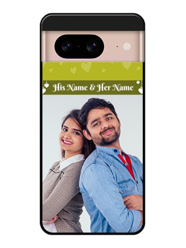 Custom Google Pixel 8 5G Custom Glass Phone Case - You and Me Heart Design