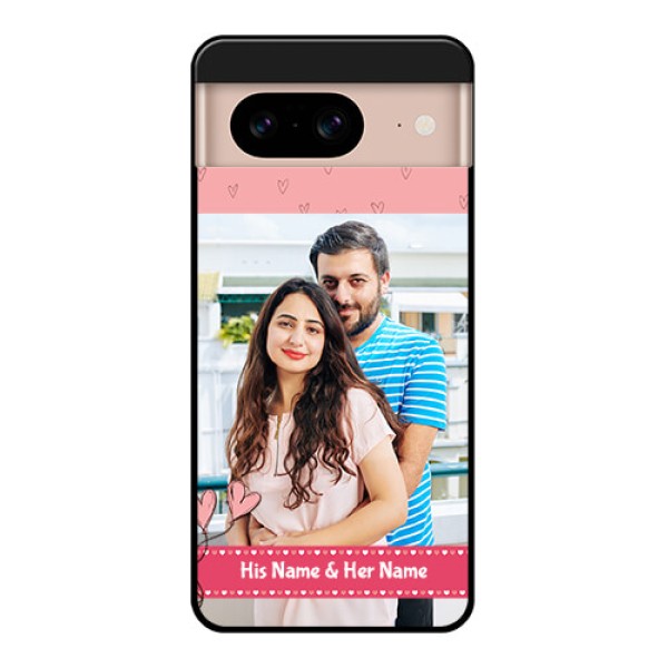 Google Pixel 8 5G Custom Glass Phone Case - Love Design Peach Color