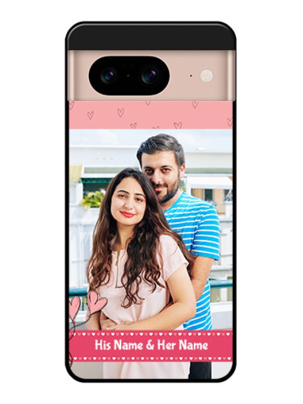 Custom Google Pixel 8 5G Custom Glass Phone Case - Love Design Peach Color
