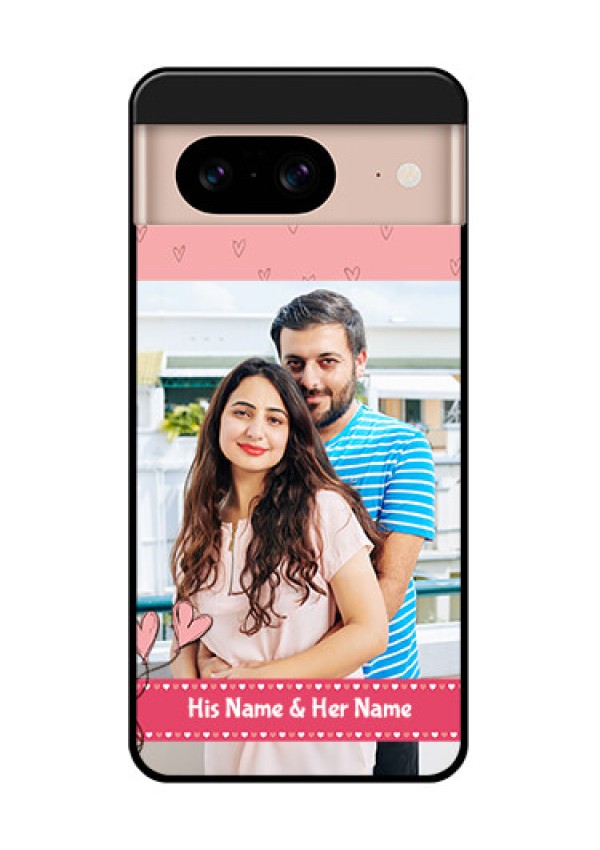 Google Pixel 8 5G Custom Glass Phone Case - Love Design Peach Color