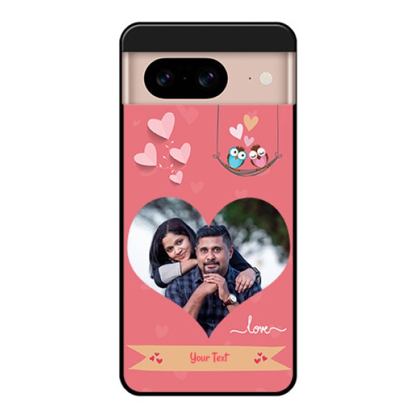 Google Pixel 8 5G Custom Glass Phone Case - Peach Color Love Design