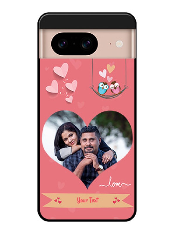 Custom Google Pixel 8 5G Custom Glass Phone Case - Peach Color Love Design