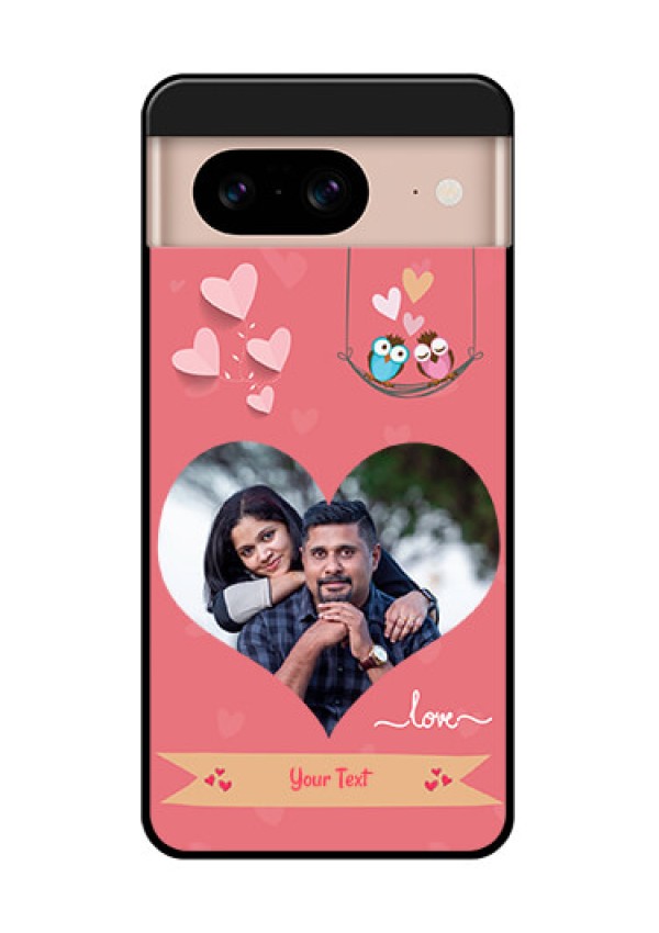 Google Pixel 8 5G Custom Glass Phone Case - Peach Color Love Design