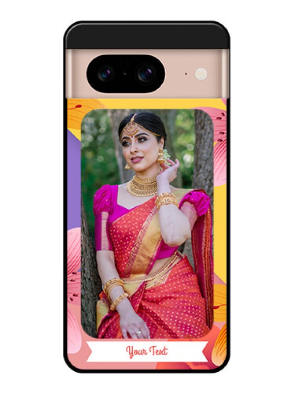 Custom Google Pixel 8 5G Custom Glass Phone Case - 3 Image With Vintage Floral Design