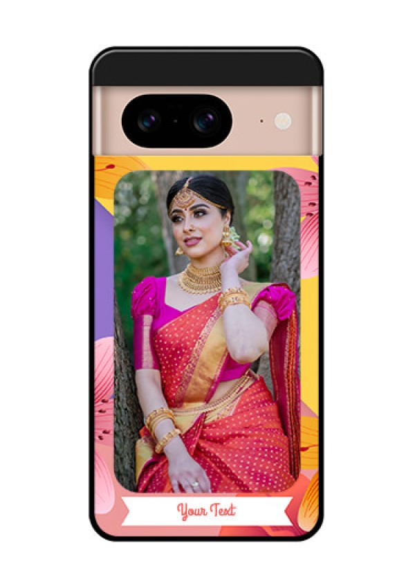 Google Pixel 8 5G Custom Glass Phone Case - 3 Image With Vintage Floral Design