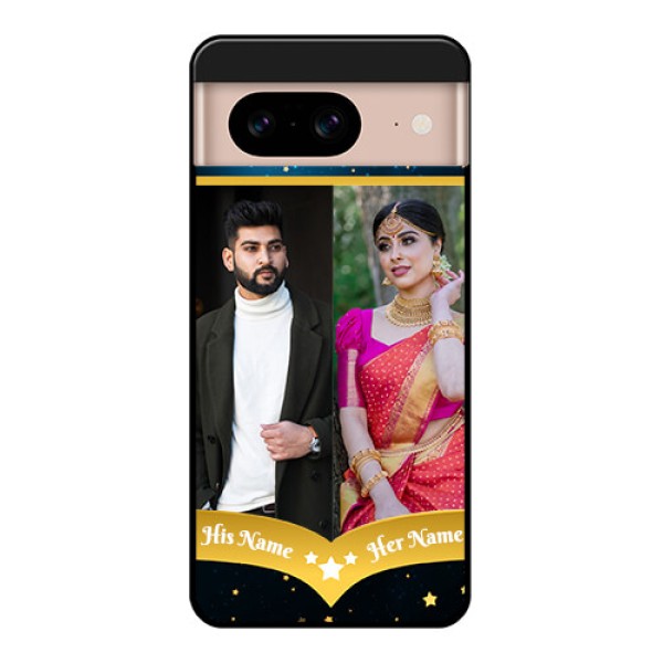 Google Pixel 8 5G Custom Glass Phone Case - Galaxy Stars Backdrop Design
