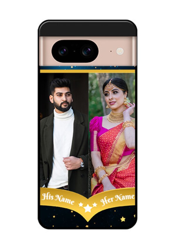 Google Pixel 8 5G Custom Glass Phone Case - Galaxy Stars Backdrop Design