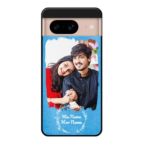 Google Pixel 8 5G Custom Glass Phone Case - Blue Color Vintage Design