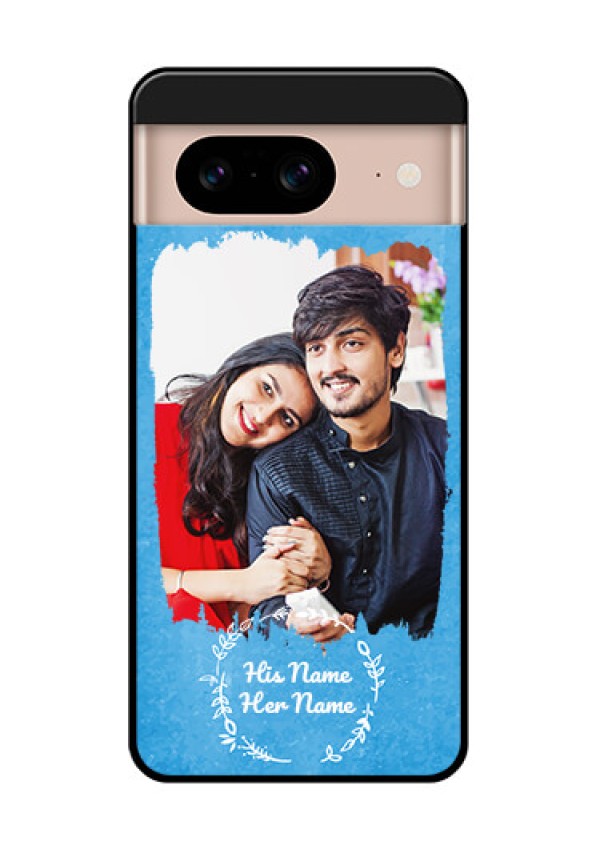 Google Pixel 8 5G Custom Glass Phone Case - Blue Color Vintage Design