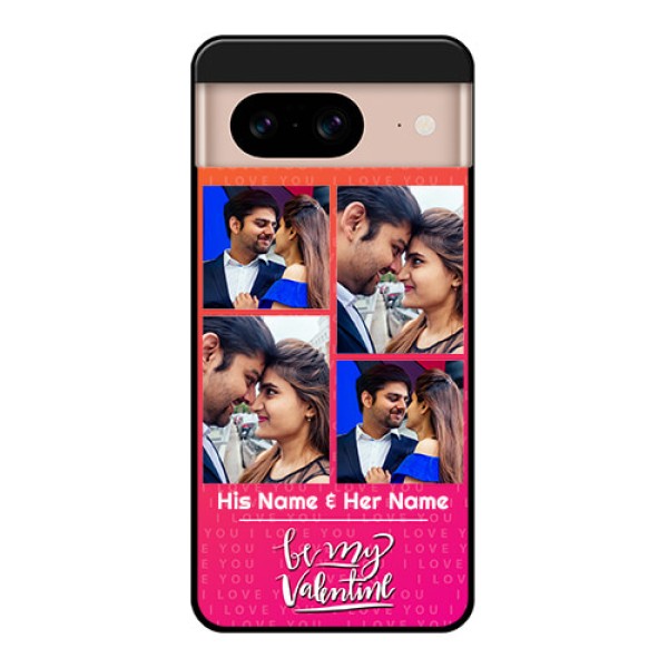 Google Pixel 8 5G Custom Glass Phone Case - I Love You Pink Design