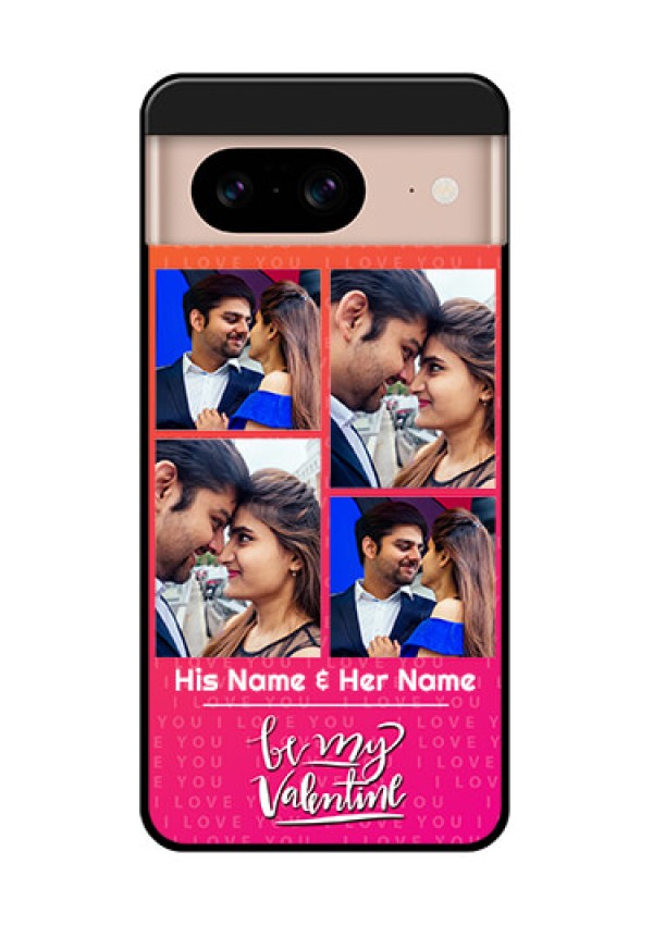 Google Pixel 8 5G Custom Glass Phone Case - I Love You Pink Design