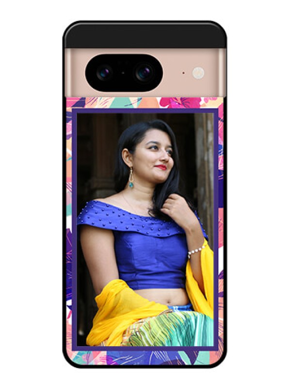 Custom Google Pixel 8 5G Custom Glass Phone Case - Abstract Floral Design