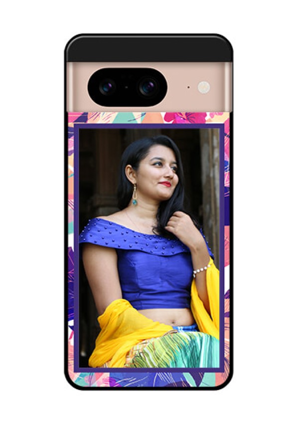 Google Pixel 8 5G Custom Glass Phone Case - Abstract Floral Design
