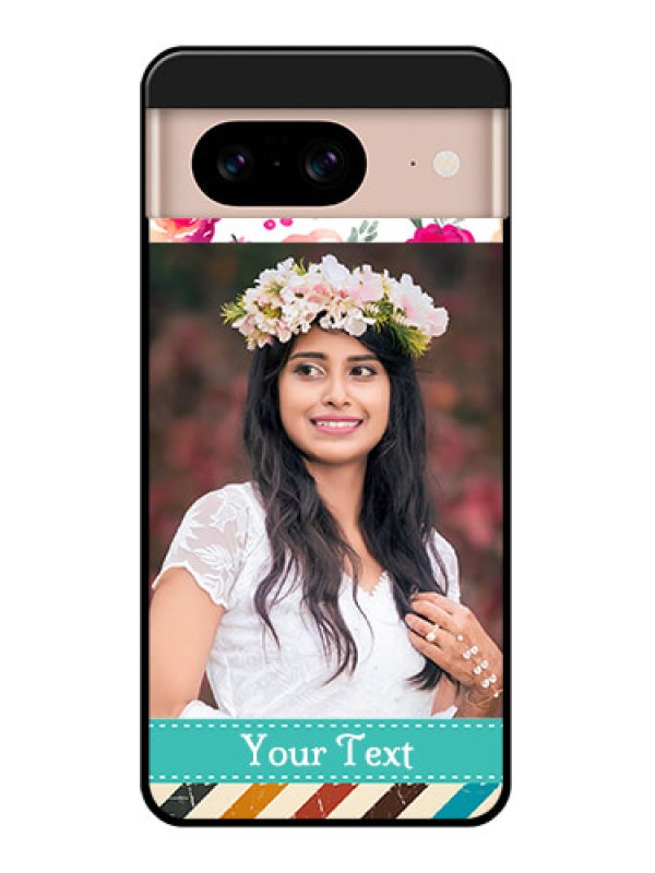 Custom Google Pixel 8 5G Custom Glass Phone Case - Water Colors Floral Design