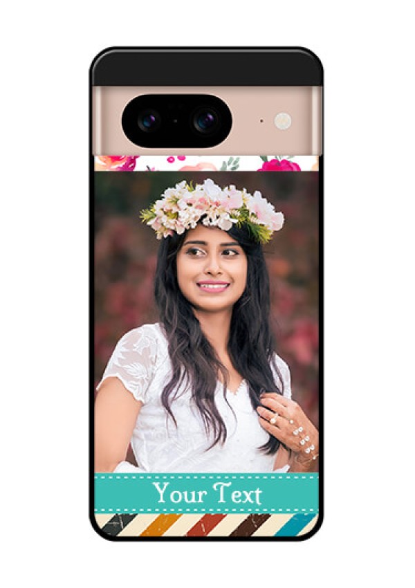 Google Pixel 8 5G Custom Glass Phone Case - Water Colors Floral Design