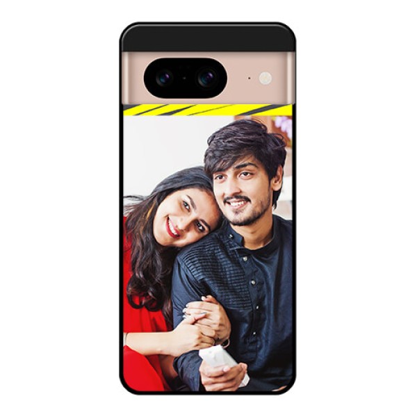 Google Pixel 8 5G Custom Glass Phone Case - Yellow Abstract Design