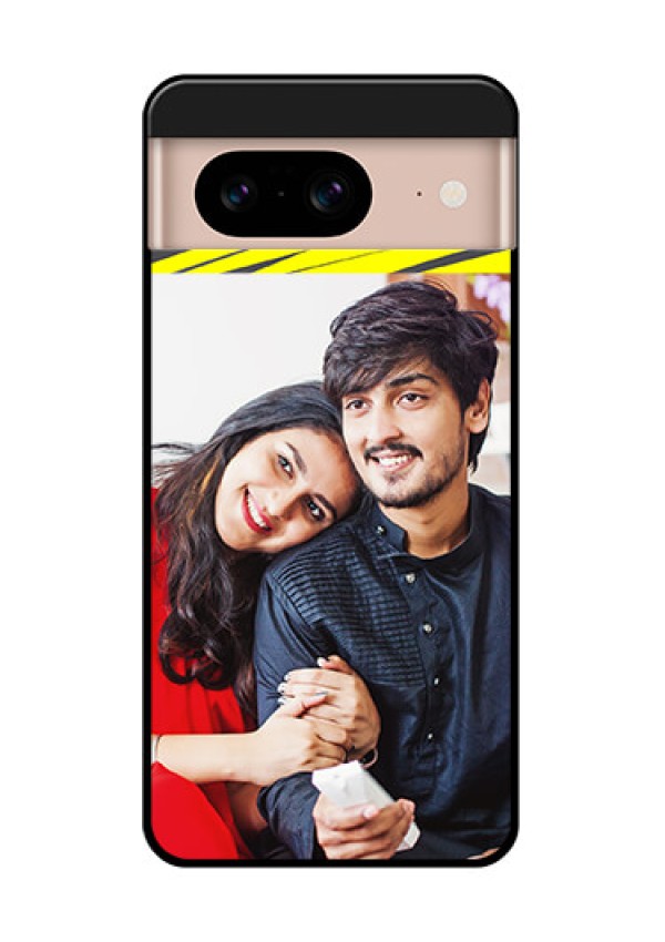 Google Pixel 8 5G Custom Glass Phone Case - Yellow Abstract Design