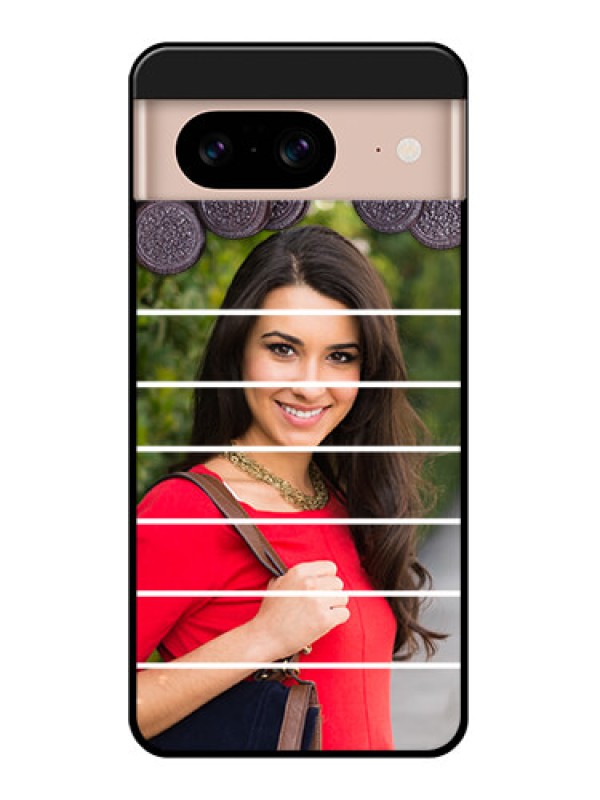 Custom Google Pixel 8 5G Custom Glass Phone Case - With Oreo Biscuit Design