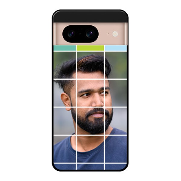 Google Pixel 8 5G Custom Glass Phone Case - With White Box Pattern