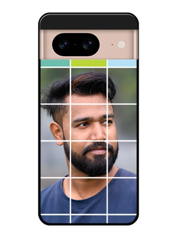 Custom Google Pixel 8 5G Custom Glass Phone Case - With White Box Pattern